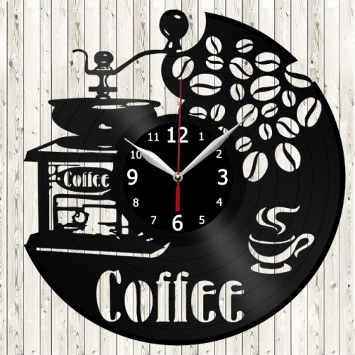 Coffee Vinyl Record Clock Handmade Wall Clock Art Decor Home Vinyl